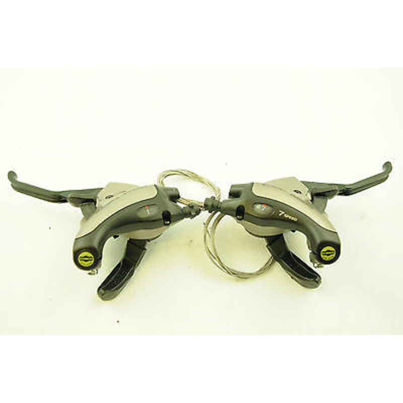 PAIR SHIMANO ALTUS GEAR V-BRAKE EZI FIRE SHIFTERS 7sp (21 SPEED BIKE ) ST-EF35-7
