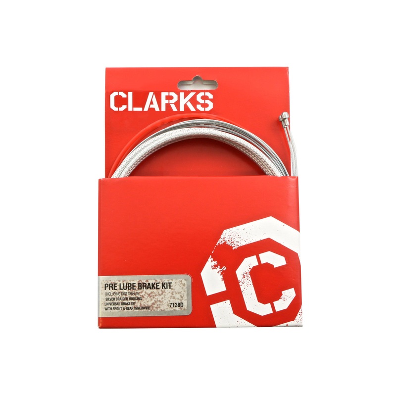 CLARKS PRE LUBE FRONT & REAR BRAIDED MTB ROAD BRAKE CABLE KIT 7138D REDUCED NOW