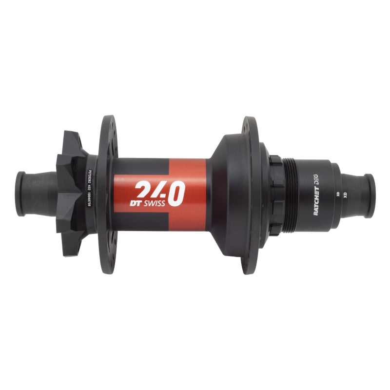 DT Swiss 240 DEG Rear Hub – 12 x 148mm 6-Bolt XD Black/Red 32H 90pt
