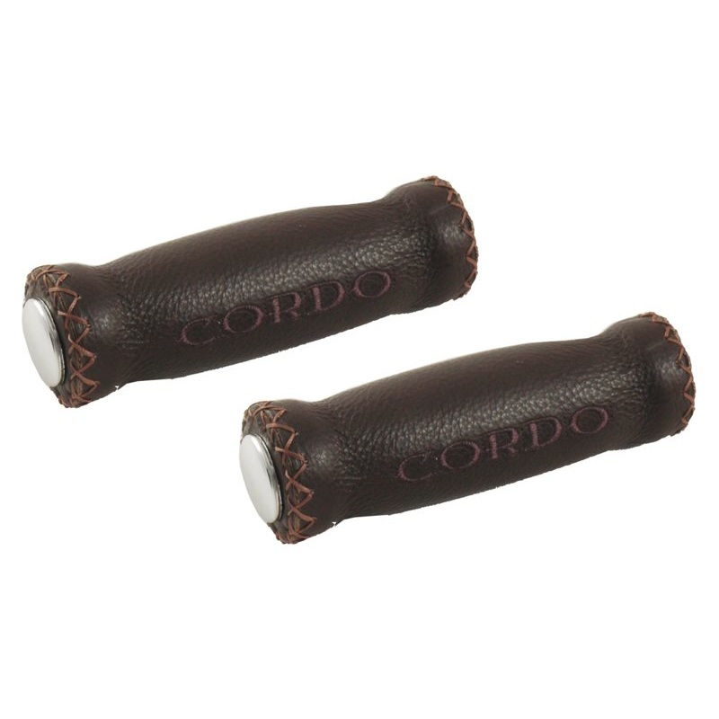 CORDO SOFT BROWN LEATHER BIKE HANDLEBAR GRIPS TRADITIONAL DUTCH HAND STITCHING