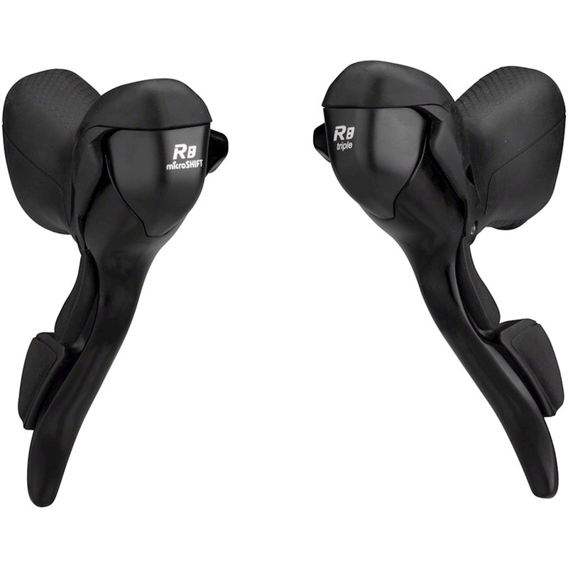 Microshift R8 Drop Bar Brake/Shift Levers (Black) (Pair) (2 x 8 Speed) (Shimano Compatible)