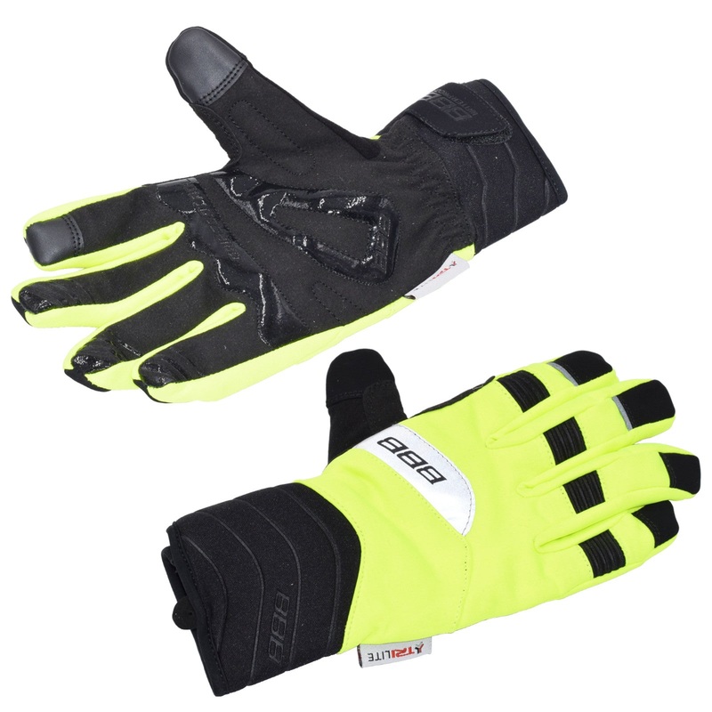 BBB WaterShield Men’s Full Finger Cycling Gloves Neon Yellow Medium