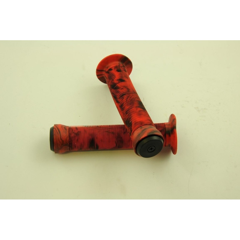 RED BLACK HANDLEBAR GRIPS BMX, MTB, DOWNHILL, SCOOTERS DARK RIDE 130mm LONG