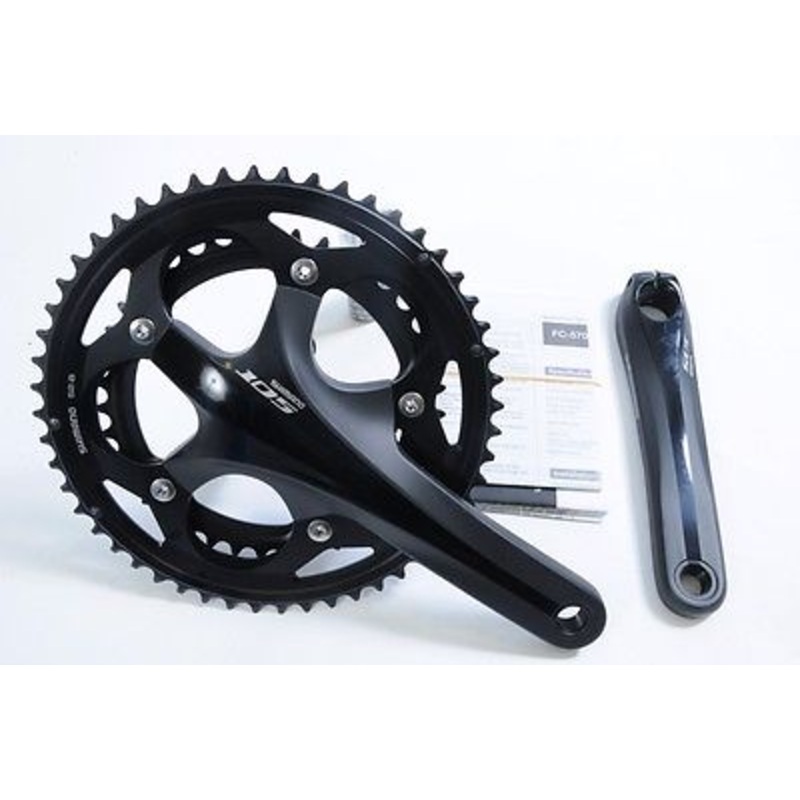 SHIMANO 105 FC-5700 10 SPEED DOUBLE CHAINSET 52-39T CHAINWHEEL SET BLACK 170mm