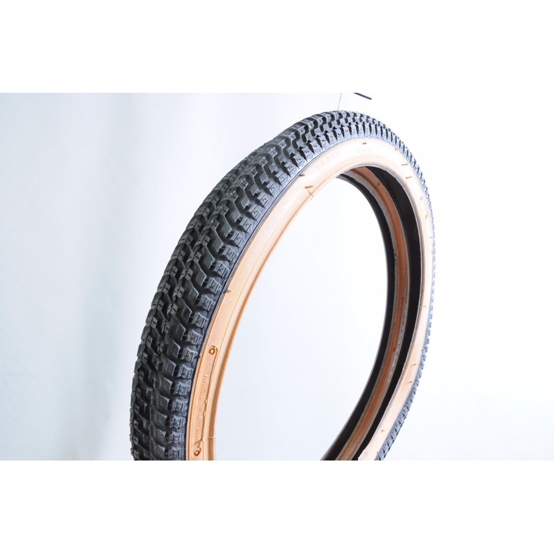 PAIR 20 x 1.75 OLD SCHOOL BMX SNAKE BELLY TYRES BLACK AMBERWALL (GUMWALLS)