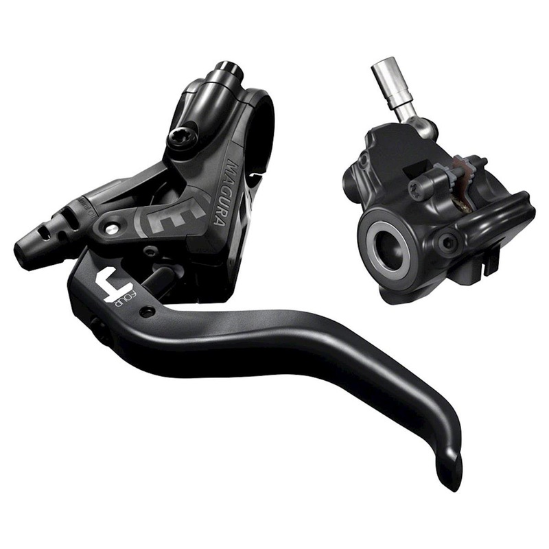 Magura MT4 Disc Brake & Lever (Black) (Front or Rear) (Hydraulic) (Flat Mount)