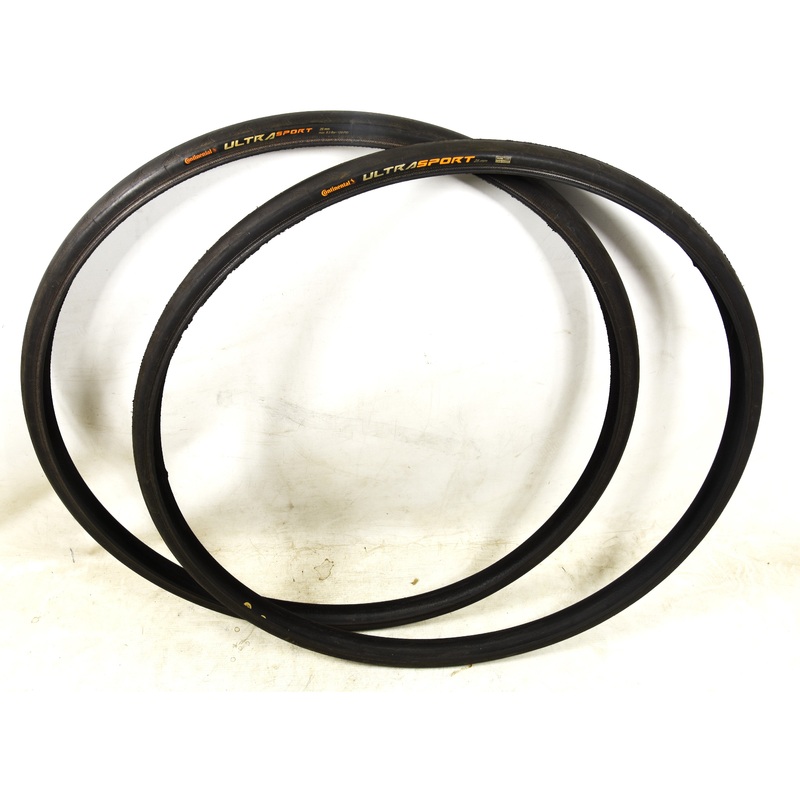 PAIR (2) CONTINENTAL ULTRA SPORT 700 x 25c CLINCHER ROAD BIKE TYRE (WIRED) ORANGE LETTERING