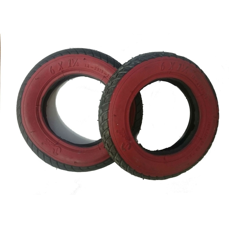 PAIR 6 x 1 1-4 BLACK TYRES TO SUIT MINI SCOOTERS,ELECTRIC TOYS & PROJECTS LAST