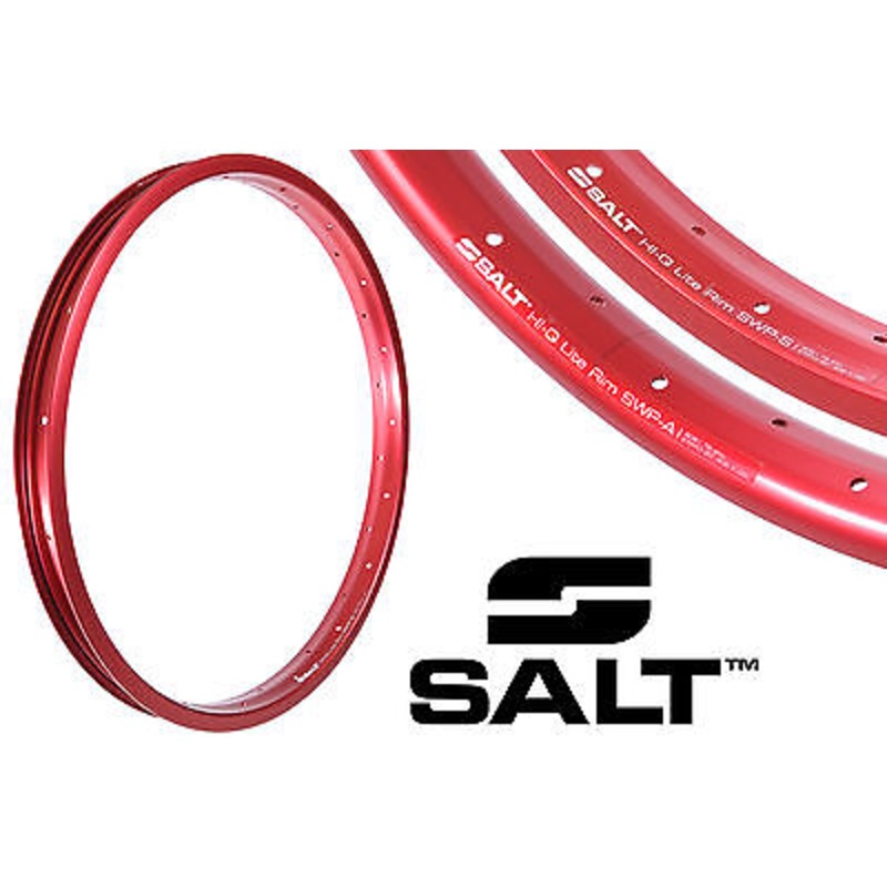 SALT AM HI-Q LITE ALLOY 20 BIKE RIM 36 SPOKE STRAIGHT+AERO RED SWPS+SWPA