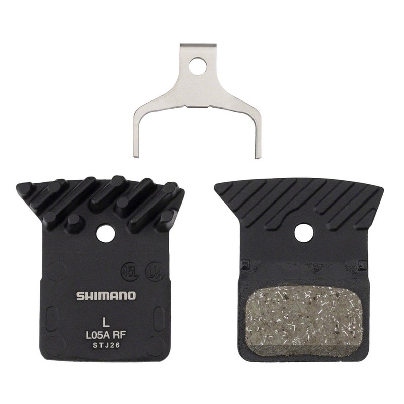 Shimano L05A-RF Disc Brake Pad & Spring Bulk Pack (Resin Compound) (Finned Alloy Back Plate) (Box/25 Pair)