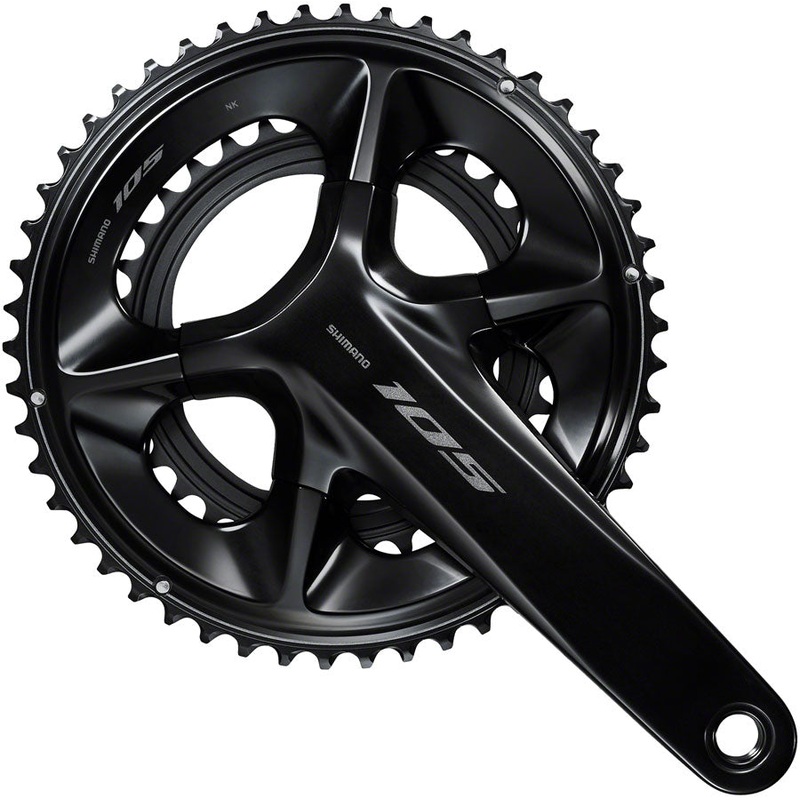 Shimano 105 FC-R7100 Crankset – 175mm 12-Speed 52/36t 110 Asymmetric BCD Hollowtech II Spindle Interface BLK