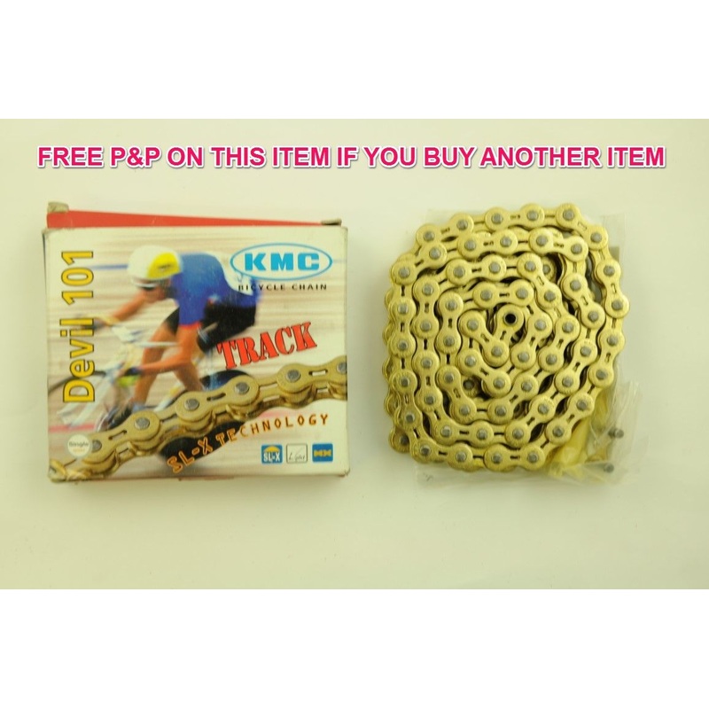 GOLD KMC BMX-FIXIE DEVIL 101 CHAIN-X TECHNOLOGY 1-2x 1-8 EXTREMELY STRONG