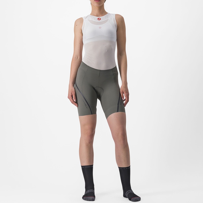 Pantaloncini donna Castelli Velocissima 3 – Grigio chiaro