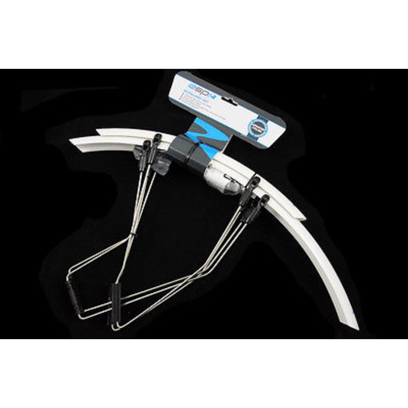 FIXIE 700c 27 MUDGUARDS GLOSS WHITE 33mm WIDE LIGHTWEIGHT RSP CLIP ON- OFF