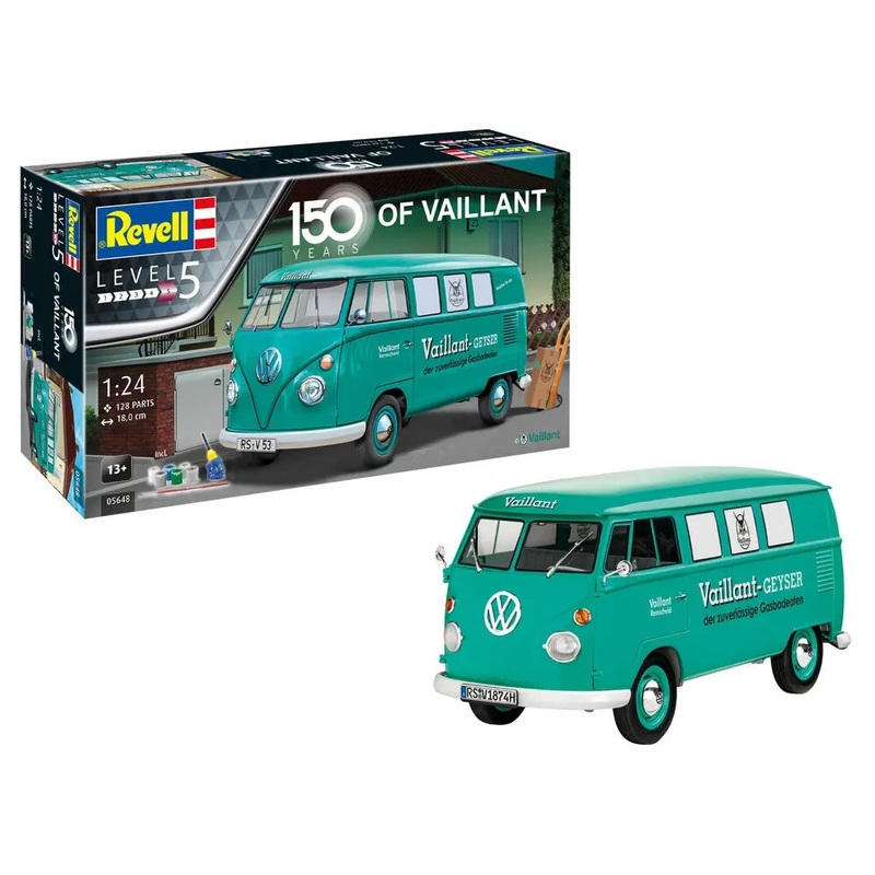 Revell Gift Set VW T1 Bus 150 Years of Vaillant Car Model Kit 1:24