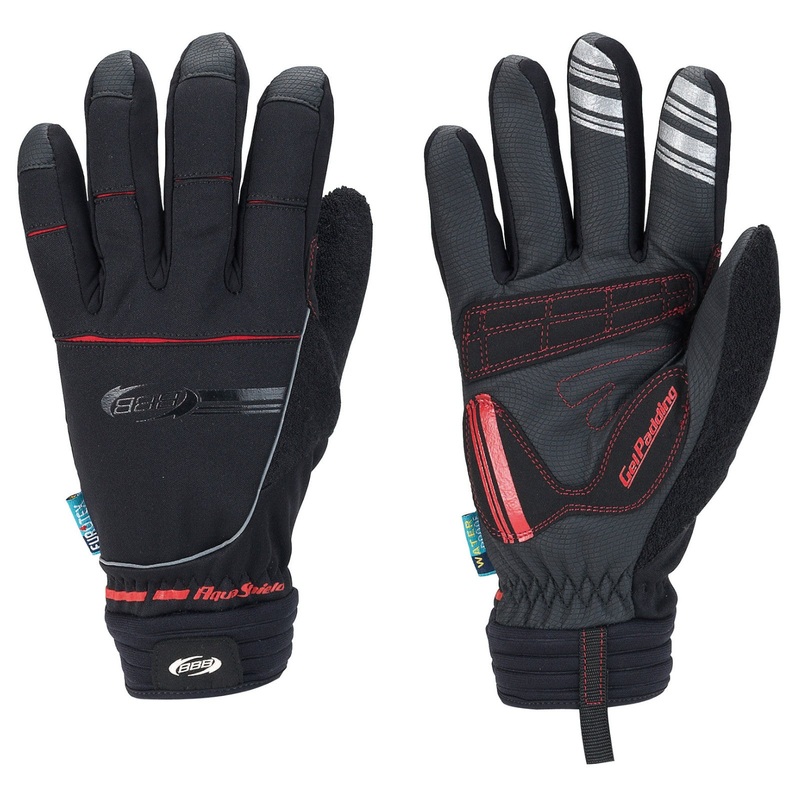 BBB AquaShield Waterproof Black Small Men’s Full Finger Cycling Gloves