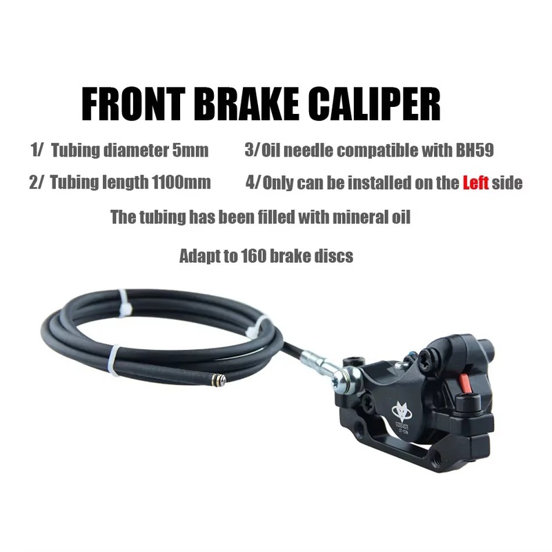 Goodtaste Gt03n Left Disc Hydraulic Brakes for Mountain E-Bike Power off Xod Long Oil Tube 1100mm 160 140 Lever Clamp Brake Handle