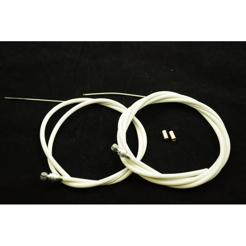 RARE MOULTON BESPOKE BRAKE CABLE SET WITH RIBBED OUTER , FRONT & REAR BRAKE TO YOUR SIZE WHITE