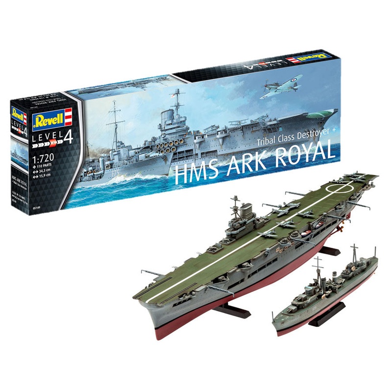 Revell HMS Ark Royal & Tribal Class Destroyer 1:720 Warship Model Kit
