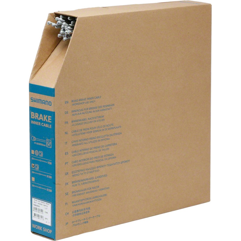 Shimano Stainless Road Brake Cable – 1.6 x 2050mm Filebox of 100