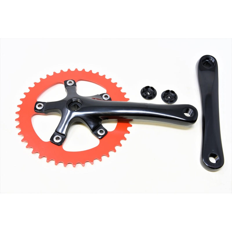 FIXIE – SINGLE SPEED BIKE 44 TEETH 170mm ALLOY CHAINWHEEL SET RED 1-8 CHAIN RING BCD110