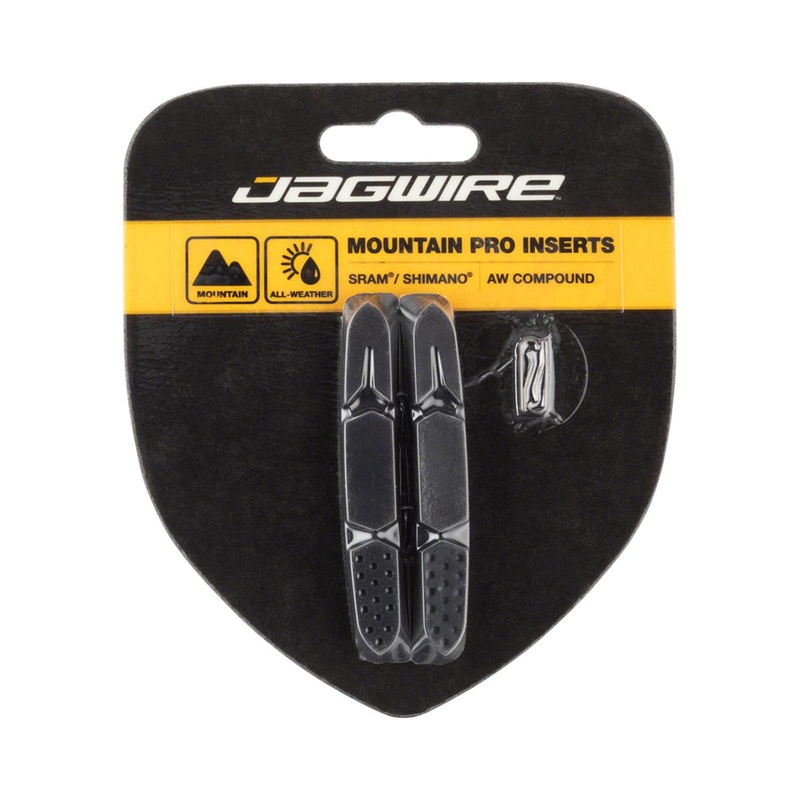 Jagwire Mountain Pro V-Brake Pad Inserts (Black/Red) (1 Pair) (All-Weather Compound)