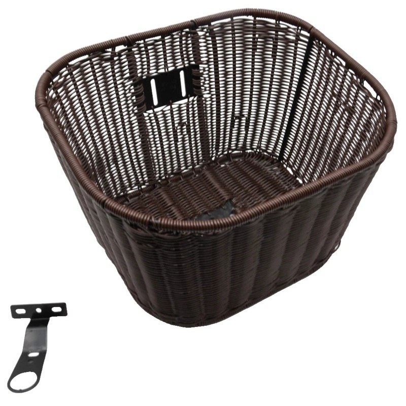 Ladies Rattan Type Cycle Bike Basket Lifestyle Heritage Permanent Fix Headset 1 1/8 Brown
