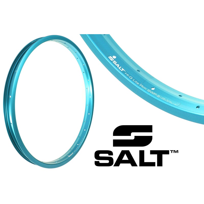 SALT AM HI-Q LITE ALLOY 20 BIKE RIM 36 SPOKE STRAIGHT CYAN BLUE SWPS REAR