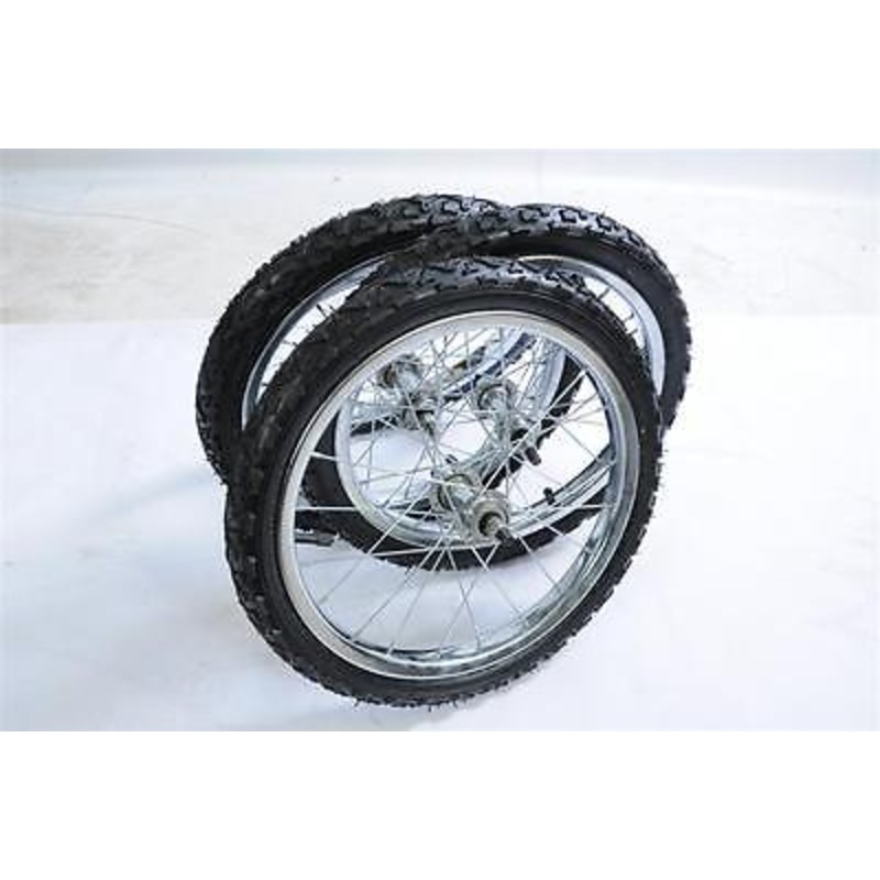 SET FOUR SOAP BOX,GO KART WHEELS 16 CHROME WHEELS + TYRES & TUBES BUGGYS ETC