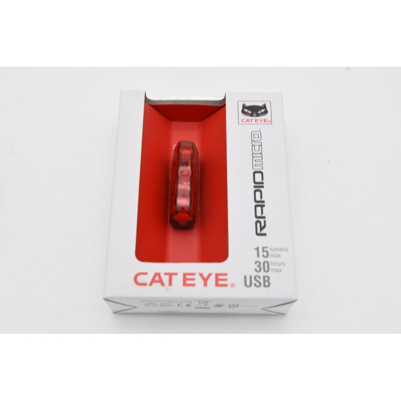 Cateye Rapid Micro USB Rechargeable Rear Bike 3 LED Light 15 Lumens
