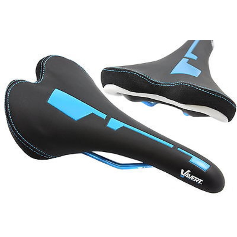 GEL SPORTS BIKE SEAT LUXURY COMFY HIGH QUALITY VAVERT BLACK & BLUE50%