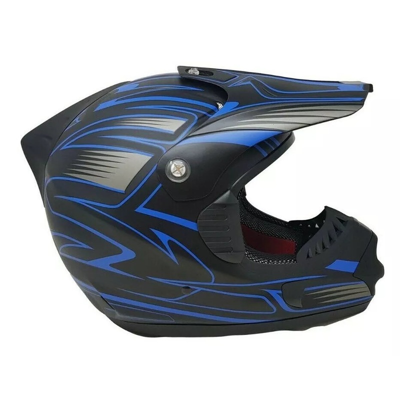 Full Face Downhill Motocross Fibreglass Bike Helmet B.e. Hotter 55cm 57cm Black