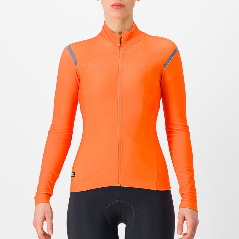 Maglia maniche lunghe donna Castelli Tutto Nano RoS – Arancio chiaro