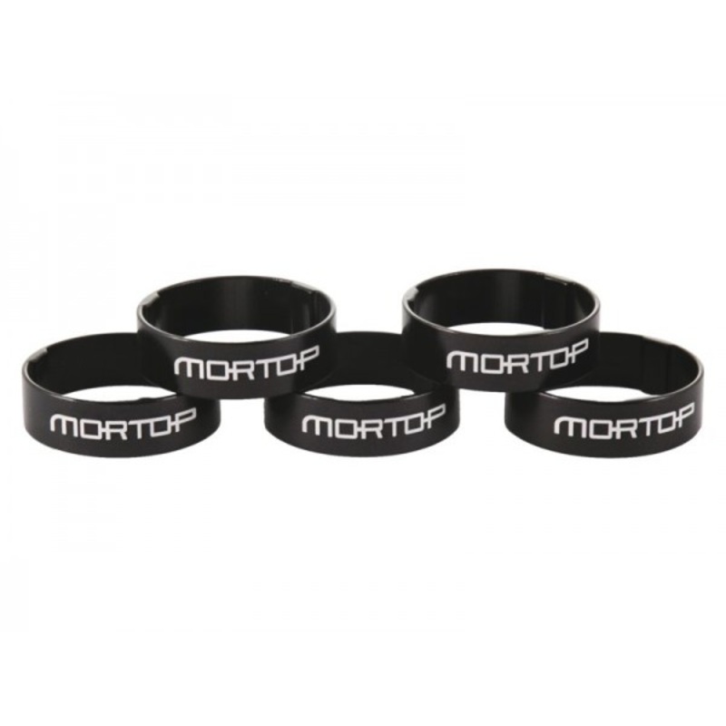 SET OF 5 BLACK 10mm 1 1-8 28.6mm HEADSET SPACERS  FOR A-HEAD  HANDLEBAR STEMS