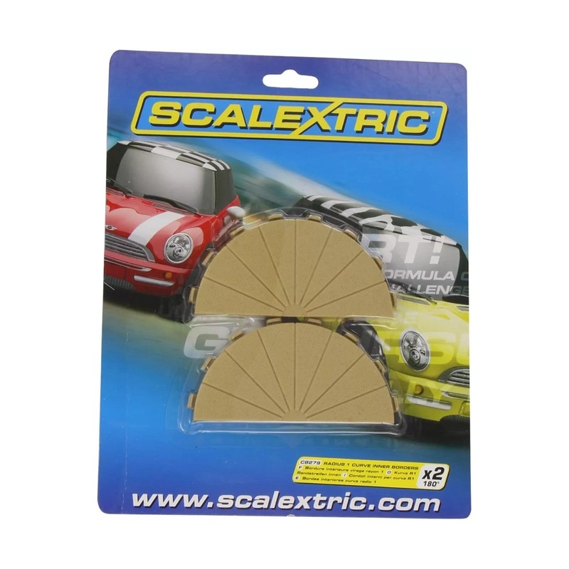 Scalextric Radius 1 Curve Inner Borders 180 Degree Track x 2