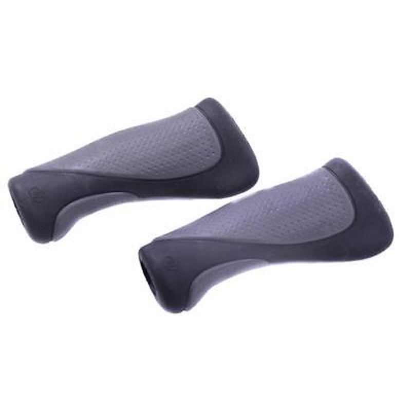PAIR HERRMANS ‘PRIMERGO’ DUAL DENSITY HIGH COMFORT BIKE HANDLEBAR GRIPS GREY-BLK