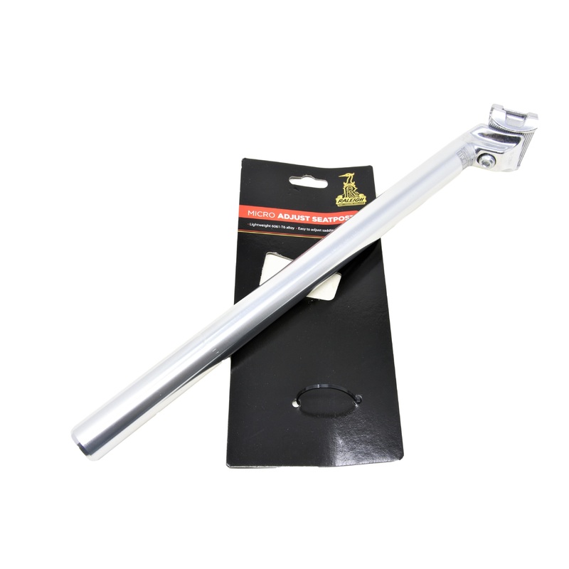 Raleigh 25.6mm Micro Adjustable Seatpin Seat Post Extra Long Polished Alloy New