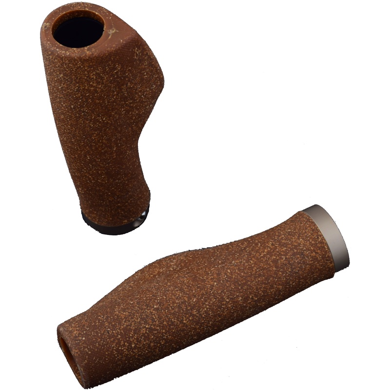 PAIR CLAUD BUTLER CORK LOCK ON HANDLEBAR BIKE GRIPS ERGO SOFT COMFORT BROWN FOR 22.2mm HANDLEBARS 50% OFF