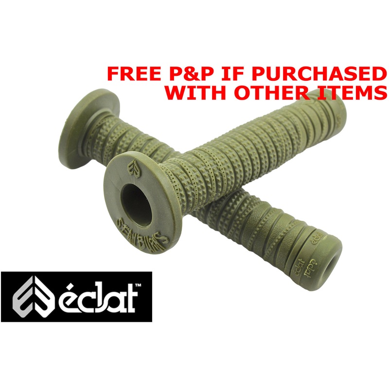 ECLAT SEAN BURNS SIGNATURE BMX HANDLEBAR GRIPS, SOFT KRATON RUBBER OLIVE GREEN
