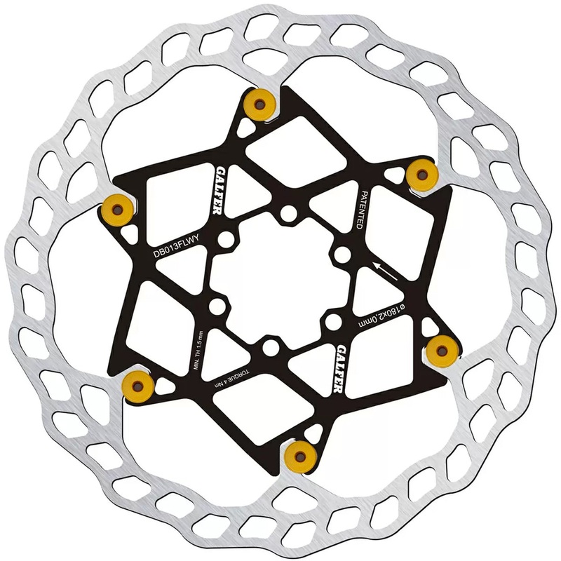Galfer Floating Wave Disc Brake Rotor – 180mm x 2.0mm 6-Bolt Yellow