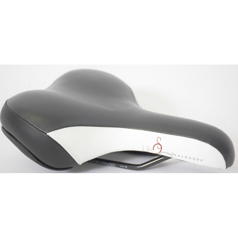 LUXURY BIKE SEAT KALKHOFF BLACK & WHITE PADDED CYCLE SADDLE UNISEX 195mm x 255mm