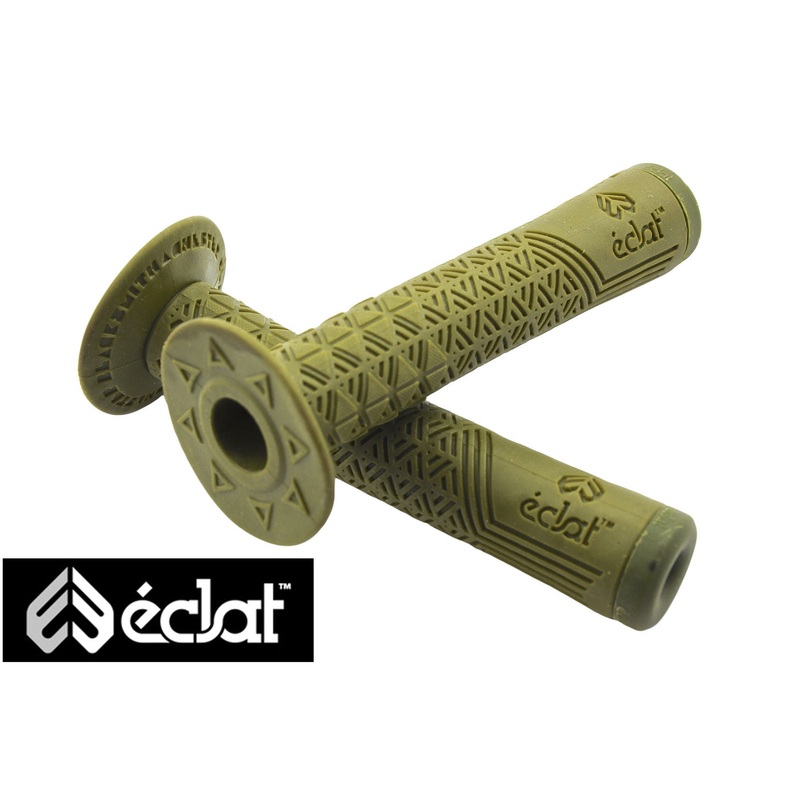 ECLAT CHESTER BLACKSMITH HANDLEBAR GRIPS KRATON RUBBER+CORKX END PLUGS  OLIVE