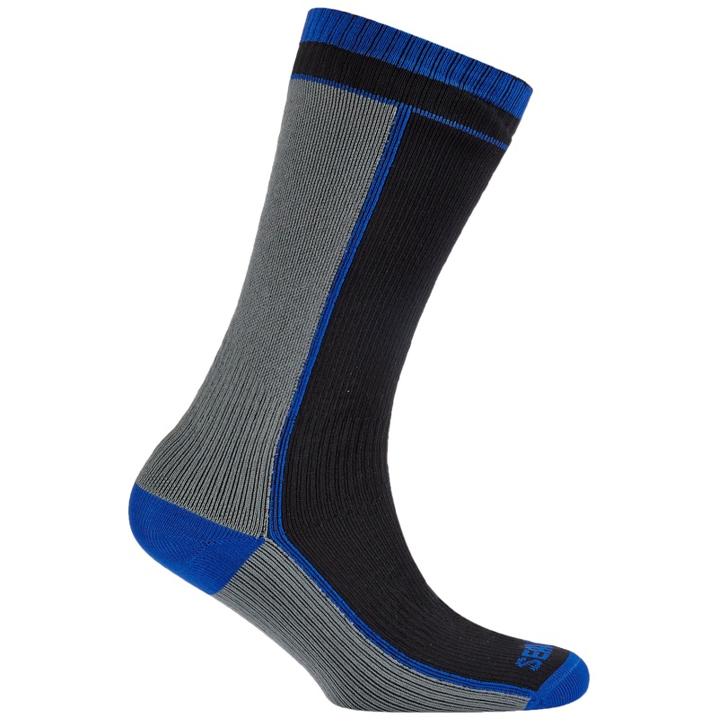 Sealskinz Mid Weight, Mid Length Waterproof Socks  Small UK 3-5  Black-Grey