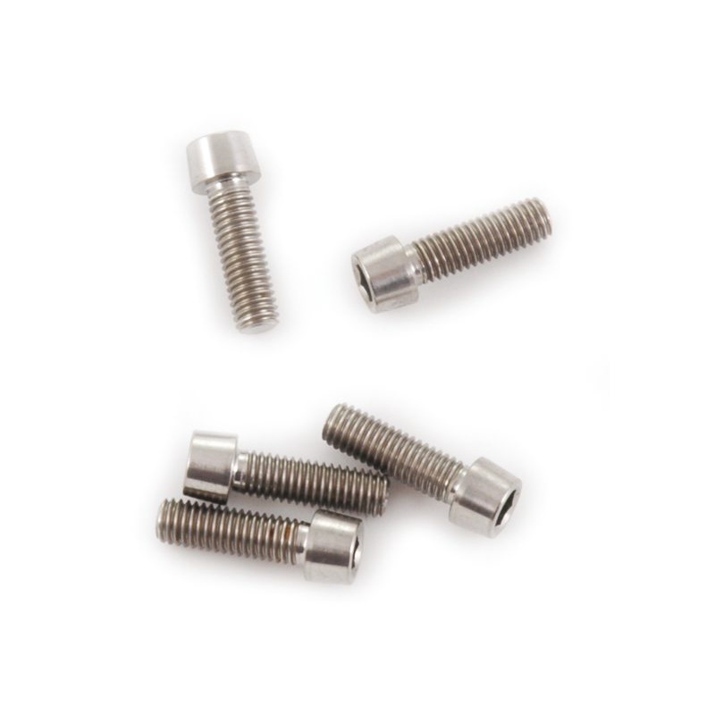 5 x TITANIUM BIKE SEAT POST OR AHEAD STEM BOLTS, M5 THREAD 15mm LONG 4mm ALLEN HEAD