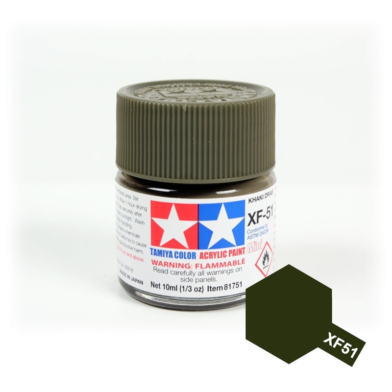 Tamiya Acrylic Mini 10ml XF Matte XF-51 Khaki Drab Model Paints