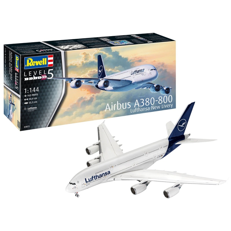 Revell Airbus A380-800 Lufthansa New Livery Plane Model Kit 1:144