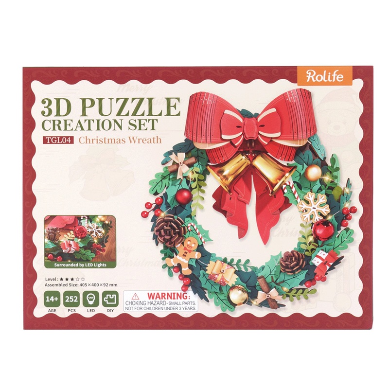 Rolife Christmas Wreath3D Puzzle Festive Decoration