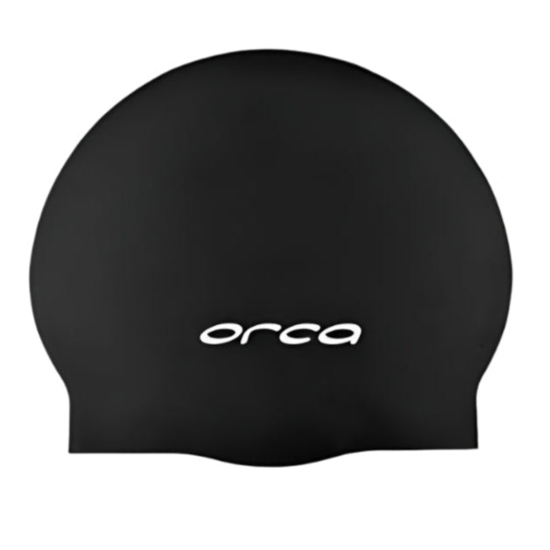 Silicone Swim Cap|Black|Orange