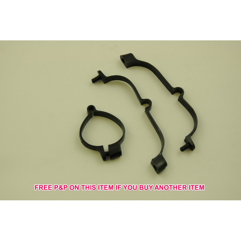 SET OF THREE 1 (25.4mm) BLACK BIKE BRAKE CABLE CLIPS GENUINE 80s MADE NOS