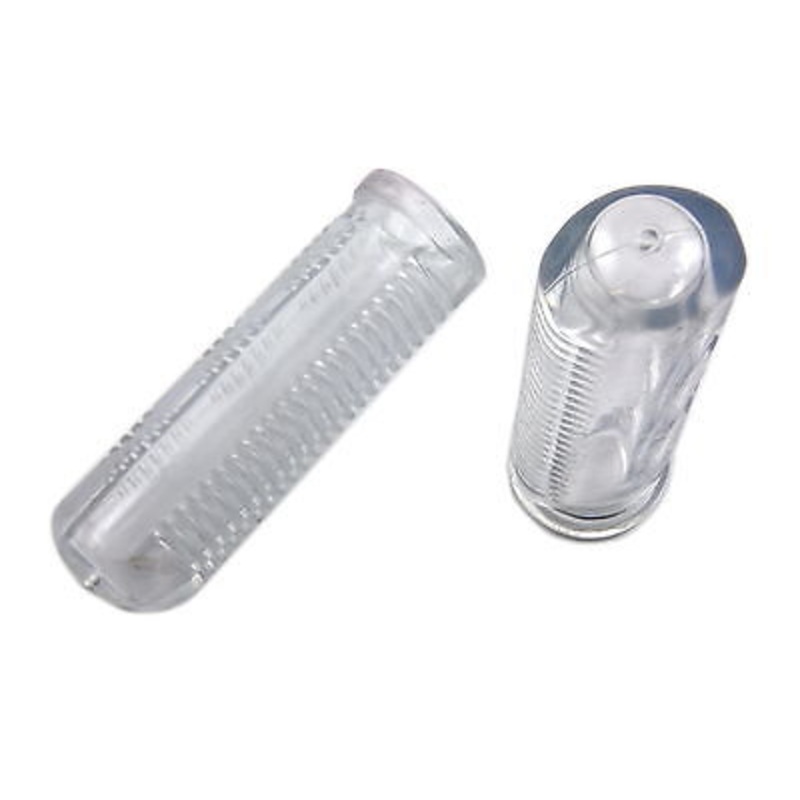 PAIR CLEAR BIKE HANDLEBAR GRIPS RIBBED SHORT 110mm IDEAL MTB,FIXIE ETC